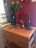          Tea cart; barley twist candle holders