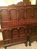           Rare, delicately carved antique twin beds