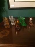               Collection of small glass shoes