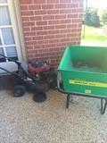              Honda mower; garden cart