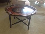 Hand painted for Drexal Heritage faux bamboo tray side table.  Beautiful condition and quality.
