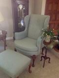 Beautiful wing chair and ottoman