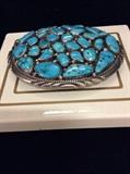 sterling & turquoise belt buckle