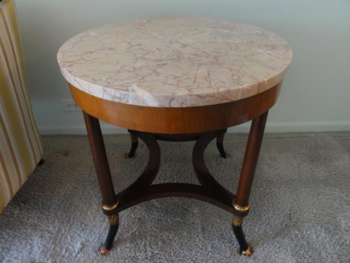 marble-topped tables