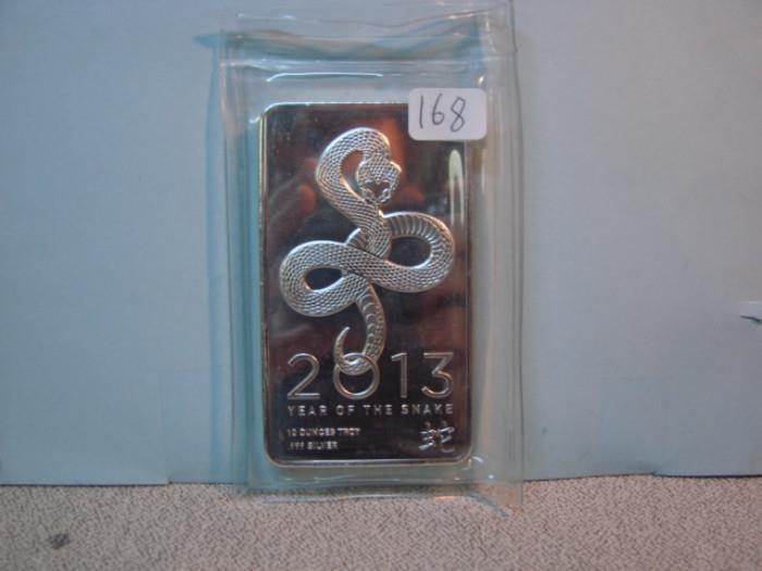 2013 Year of the Snake Troy Ounce Bar