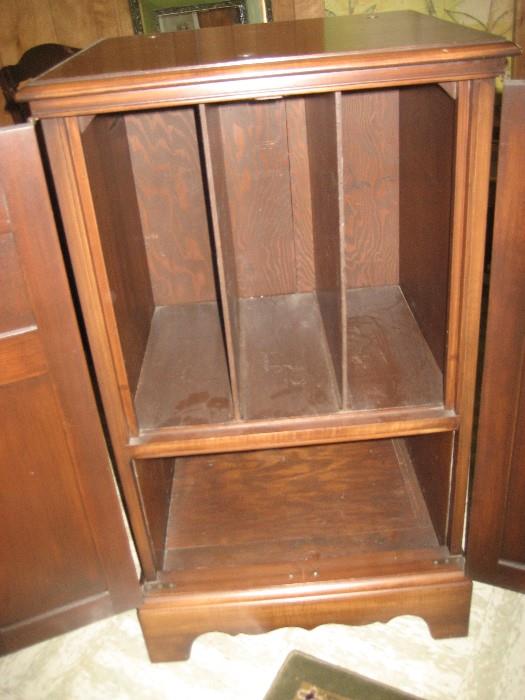 Antique Phonograph Album Storage Cabinet