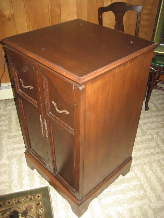Antique Phonograph Album Storage Cabinet