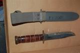  WWII KABAR MK2 USN knife and scabbard