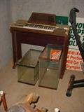Electric organ, aquariums, 