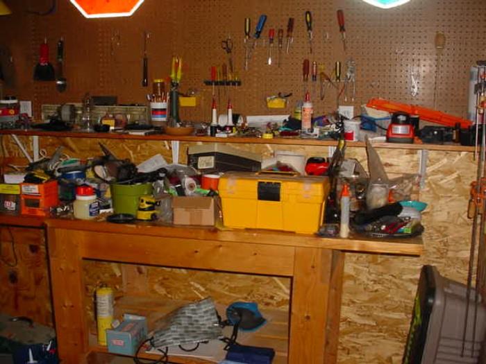 Some of the MUCH shop tools, accessories, nails, screws, and more