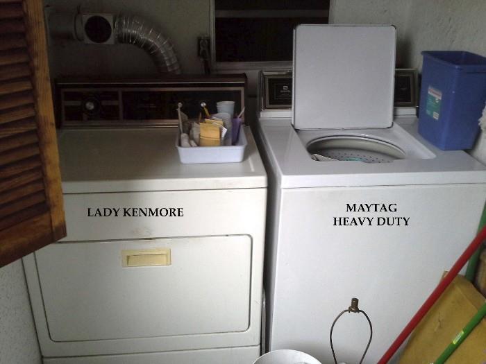 LADY KENMORE ELECTRIC DRYER AND MAYTAG HEAVY DUTY WASHER