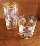 Hand blown, etched and incised glasses.