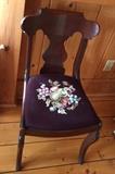 Side chair with needlepoint seat