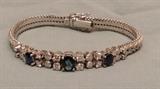 blue sapphires and diamonds 14k white gold bracelet