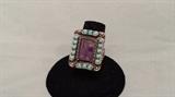 sterling turquoise & amethyst ring