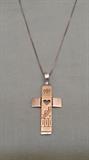 sterling and 10k gold cross and chain