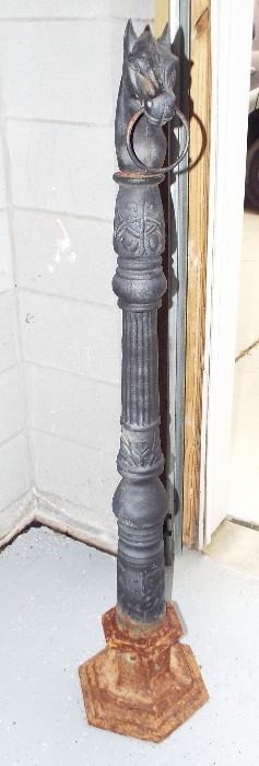 ANTIQUE CAST IRON HITCHING POST