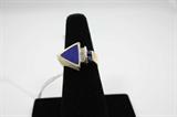 Lapis, Diamonds and Sapphires in 14K Yellow Gold