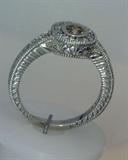.29ct cognac diamond ring with .25ct white diamonds in 14k white gold