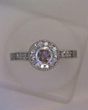 .29ct cognac diamond ring with .25ct white diamonds in 14k white gold