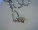 light fancy diamond pendant and chain in 14k white gold. 70ct diamond