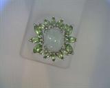sterling peridot and jade ring
