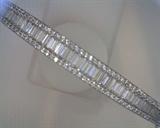 fine quality baguette and round CZ bracelet in sterling
