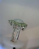 sterling peridot and jade ring