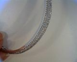 fine quality baguette and round CZ bracelet in sterling