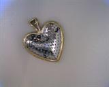 one carat diamond heart in 14k white and yellow gold