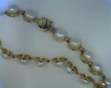 cultured pearl bracelet in 10k yellow gold