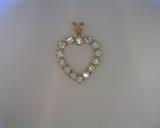 CZ heart pendant in 14k yellow gold