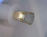 14K  yellow & white gold band style ring   1 ct. total diamond weight