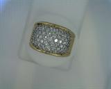 14K  yellow & white gold band style ring   1 ct. total diamond weight