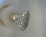 14K yellow & white gold marquis shape / pavee diamond ring   1.75ct. diamond