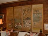 Four panels 18th Century hand painted custom framed depicting Chinese scenes.
