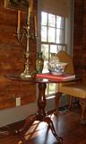 Mid 19th Century Mahogany Tilt Top Tripod Tea Table with beautiful center pedestal.