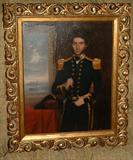 Small Oil on Canvas Portrait of an English Soldier, 19th Century purchased from the Estate of Isabel Hill.