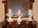 A set of three French busts depicting people from the Royal Court, 19th Century.
