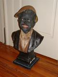 Chalk bust of a young black boy purchased in the Countryside of France.