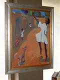 Oil on Canvas purchase in France, signed by Jennifer Garrett.