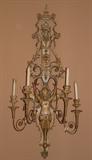 Carved painted Four Arm Early 19th Century Neoclassical Single Wall Sconce