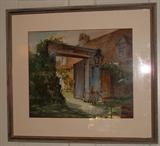 Watercolor by Tom Conner painted in the South of France.