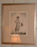 French 19th Century Drawing in custom frame.