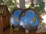 Two Cloisonne chargers, 19th Century purchased in Paris.