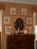 Six antique hand colored water fowl prints.