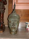 A highly unusual hand formed bronze head of a Nubian purchased in the South of France.