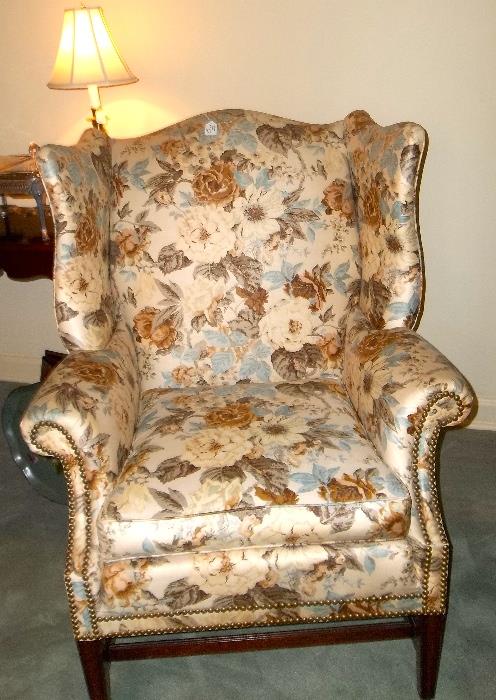 One of a pair of Hickory Wing Back chairs in Living room!  