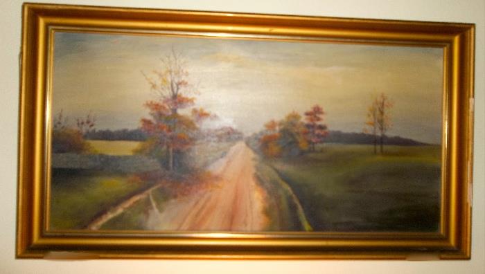 Another very tranquil oil painting!  Nice framing! Good condition!