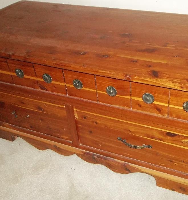 Very unusual (and heavy!)  vintage cedar chest in great condition!